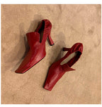 White Elegance Square Toe Stiletto Mules by eprolo, stylish heels featuring a sleek square toe design and stiletto heel.