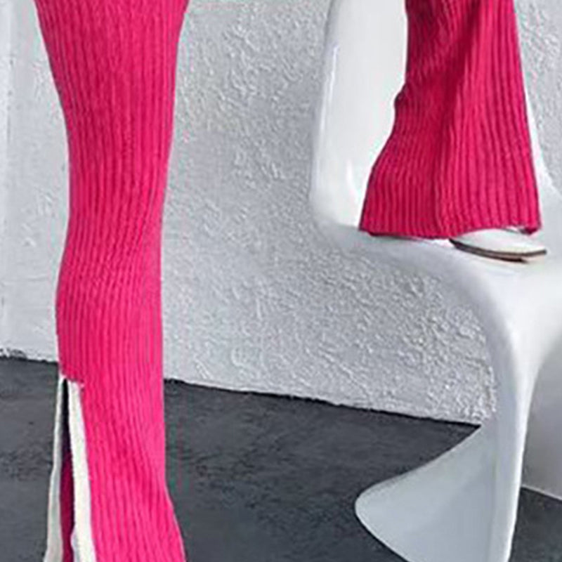 Women’s casual color-block two-piece set by Plush Fashion Hub, featuring a relaxed fit and vibrant color-block design.