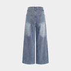 Street Style Deconstructed Asymmetrical Design Denim Pants