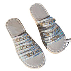 Large size women's straw sandals with hemp rope, rhinestone accents, thick bottom, by Plush Fashion Hub.