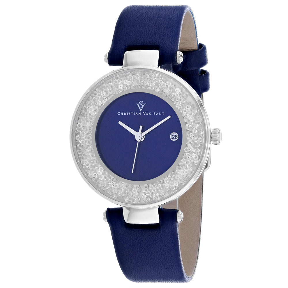 Christian Van Sant Women's Dazzle watch with a sleek design, featuring a round face and elegant strap from Plush Fashion Hub.