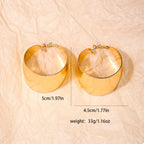 Silver alloy wide hoop earrings by Shopimist, showing large circular hoops with a smooth finish and modern style.