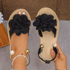 Shopimist flower open toe sandals featuring floral accents and comfortable straps, perfect for summer footwear.