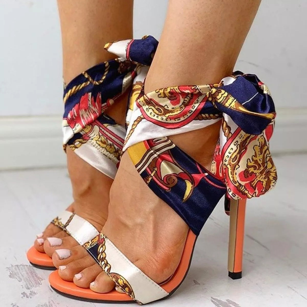 Shopimist open toe stiletto sandals featuring sleek straps and high heels, perfect for elegant summer or evening wear.