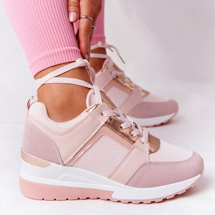 Eprolo City Chic Mesh Platform Sneakers with breathable mesh uppers and chunky rubber soles for stylish comfort.