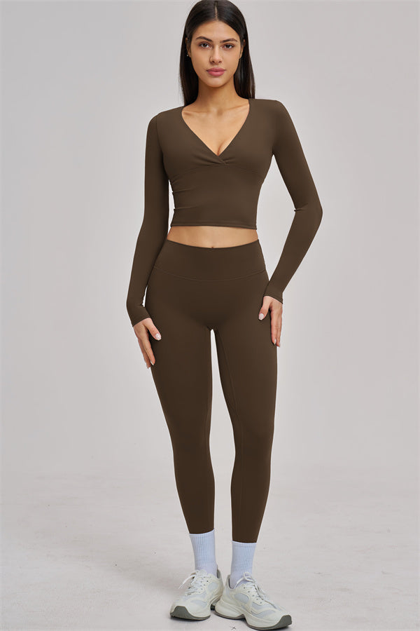 Fitglutes Activewear long sleeve crop top from The Swoon collection, shown in a stylish, fitted design suitable for gym and workout.