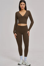 Fitglutes Activewear long sleeve crop top from The Swoon collection, shown in a stylish, fitted design suitable for gym and workout.