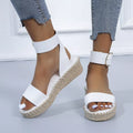 Open toe openwork sandals by Shopimist featuring intricate cutout design and comfortable flat sole.
