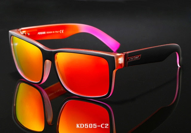 Men's polarized sport sunglasses with UV400 protection and square frame, black eyewear by Plush Fashion Hub.