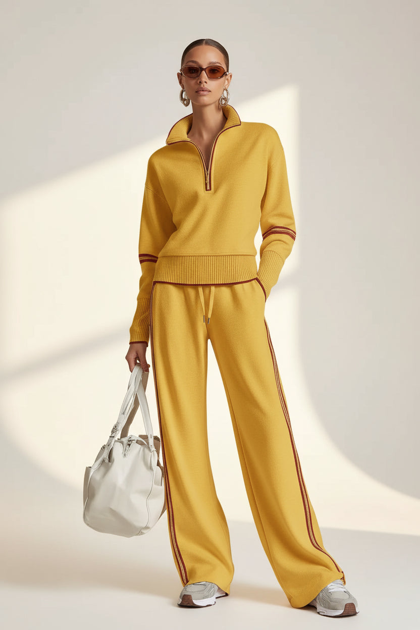 Women’s casual long sleeve two-piece sports set by Plush Fashion Hub, featuring comfortable fabric and stylish design.