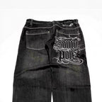 Retro Washed Wide-Leg Denim Pants