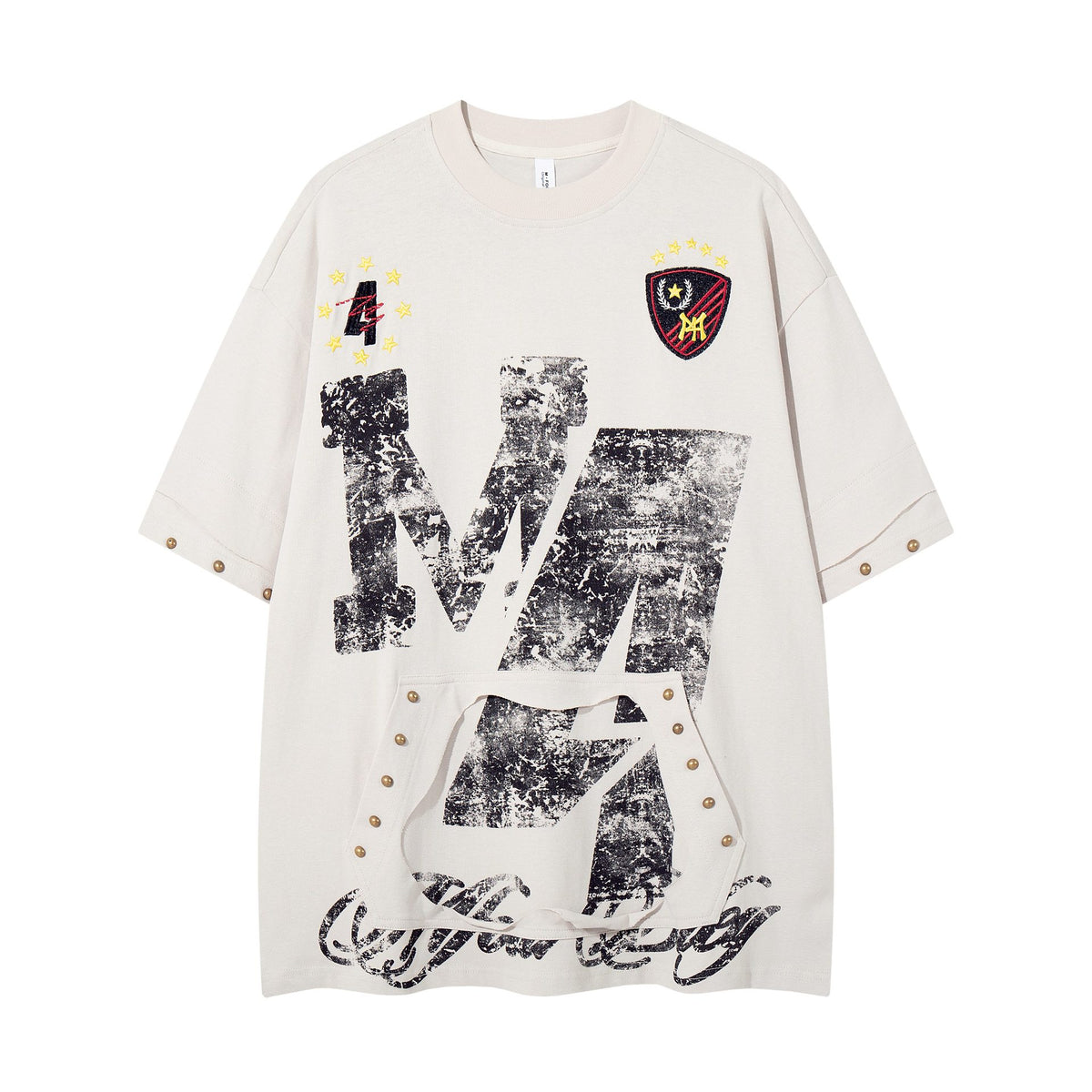 Women’s loose fit short sleeve T-shirt with letter print and round neck, casual style by Plush Fashion Hub.