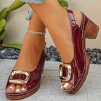Shopimist peep toe block heels sandals featuring stylish open toes and chunky heels, perfect for casual or dressy occasions.