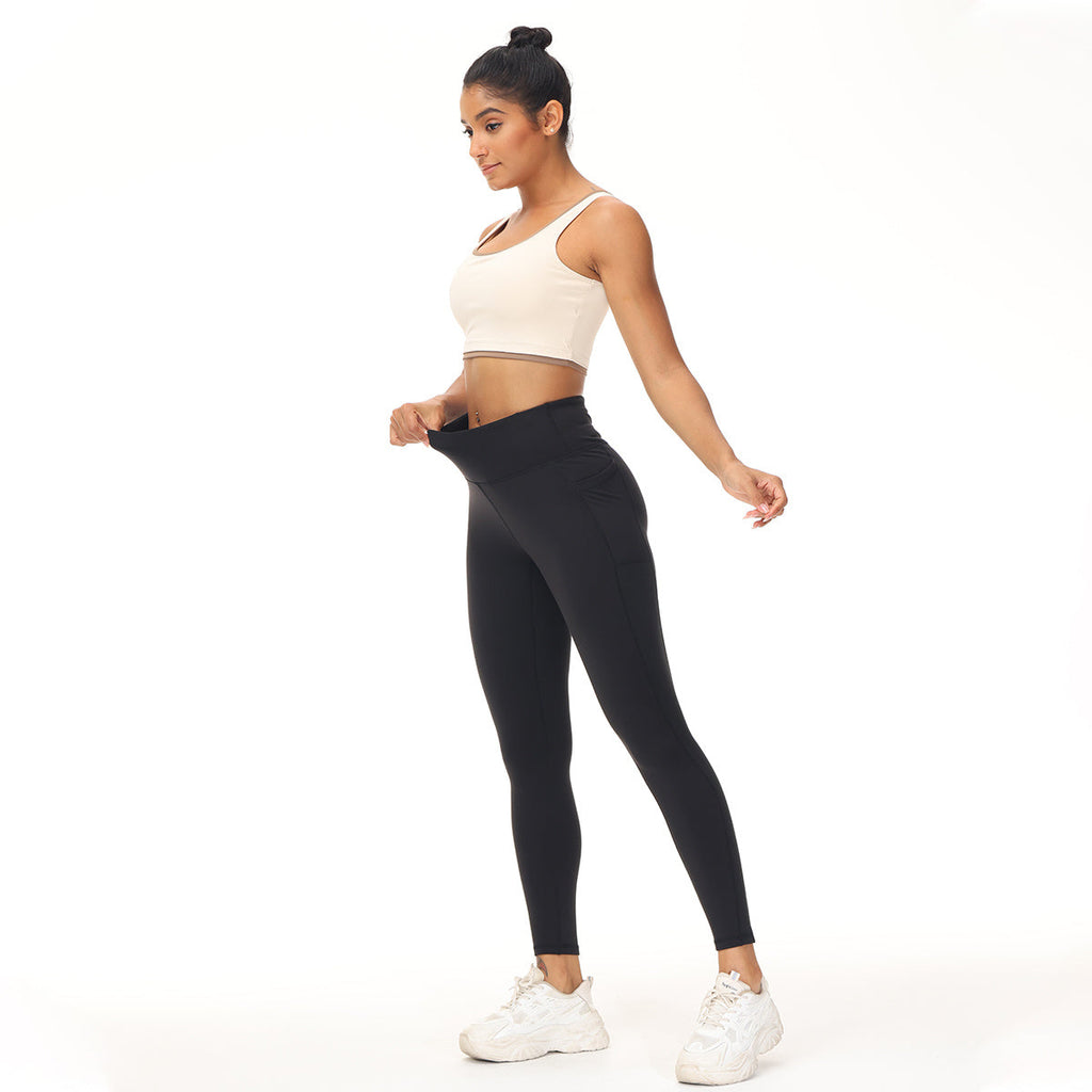 Women's summer flat waist slim activewear pants by FitiqueFit, featuring a comfortable fit and sleek design for active outings.