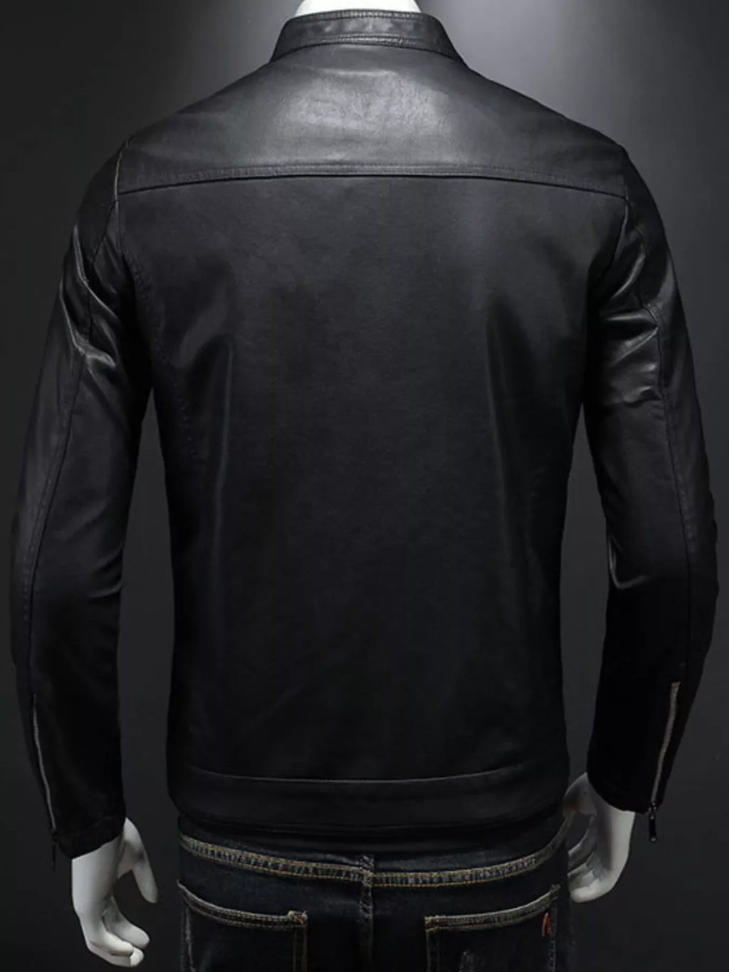 Plus size men's zip-up long sleeve jacket by Shopimist, featuring a casual design in a comfortable fit.