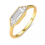 Sterling silver ring with 1-carat moissanite gemstone, featuring a sleek design and polished finish.