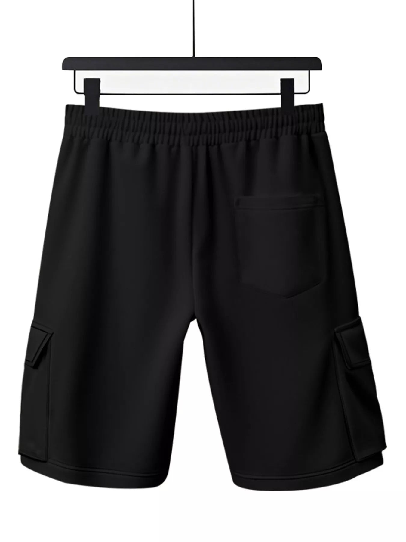 Plus size men's drawstring pocketed shorts by Trendsi, featuring a comfortable fit and casual style.