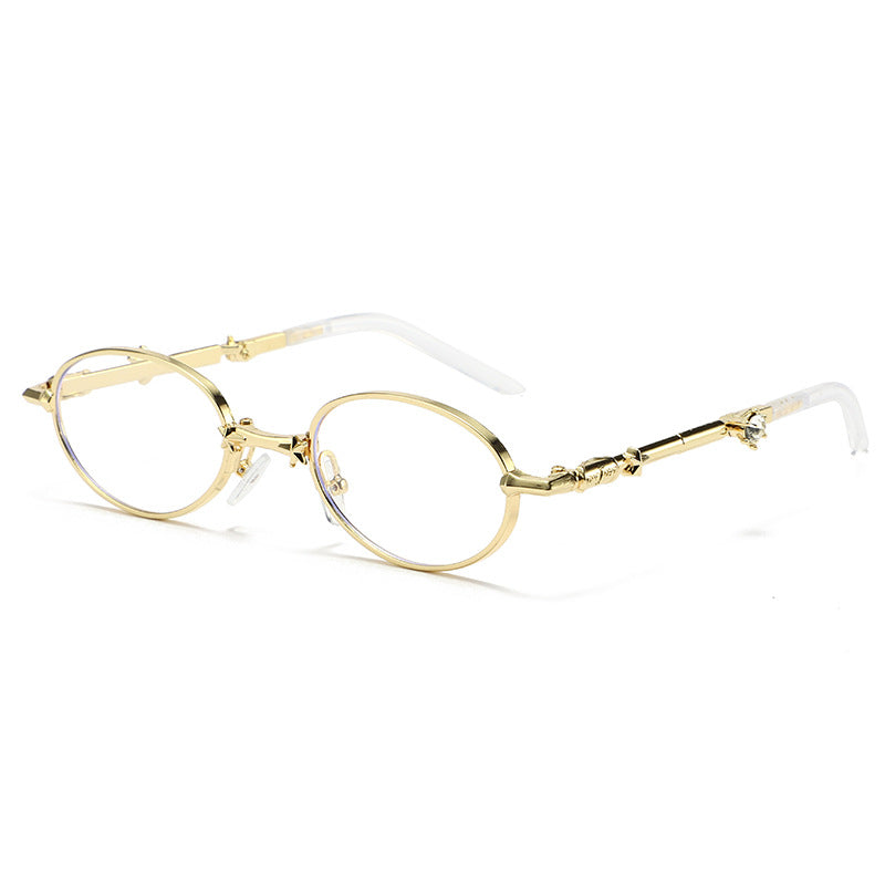 Light-tinted foldable small frame sunglasses for women by Plush Fashion Hub, showcasing a stylish, compact eyewear design.