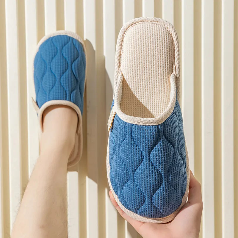 Shopimist round toe flats slippers with soft fabric upper and comfortable slip-on design, ideal for casual wear.