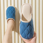 Shopimist round toe flats slippers with soft fabric upper and comfortable slip-on design, ideal for casual wear.