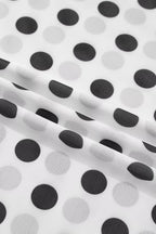 Polka Dot Mesh Long Sleeve Stand Neck Sheath Top