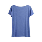 Heart print T-shirt by FitiqueFit featuring a round neck design, perfect for summer casualwear.