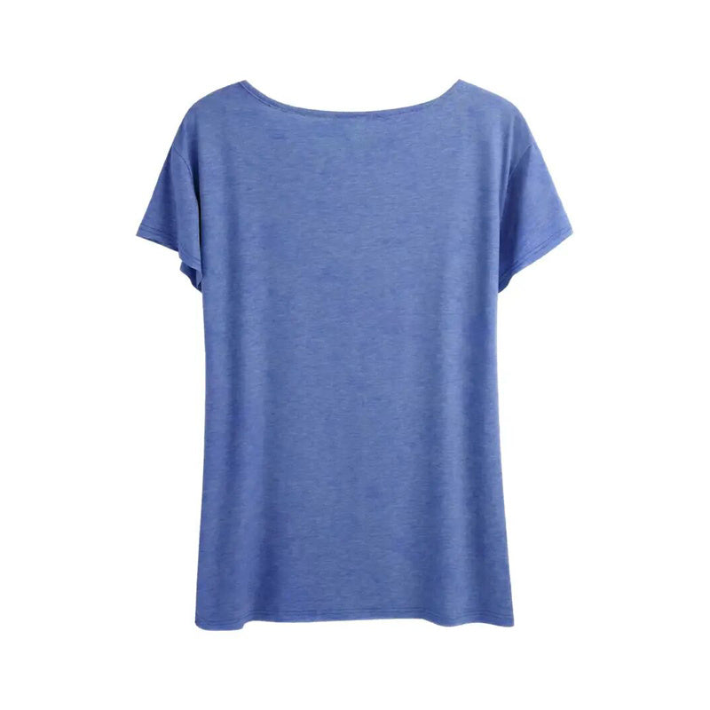 Heart print T-shirt by FitiqueFit featuring a round neck design, perfect for summer casualwear.