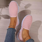 Women's breathable mesh slip-on casual walking flats by Trendsi, lightweight and comfortable shoes for everyday wear.