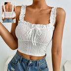 Elegant lace camisole top for women by FitiqueFit, showcasing a flattering casualwear design with intricate lace details.