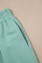 Threaded Pear Rosalie Color Cropped Lounge Set with matching pant set, featuring a comfortable, stylish cropped top and relaxed fit pants.