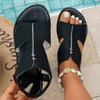 Shopimist open toe flats sandals with stylish design and comfortable fit, featuring a sleek flat sole and minimal strap details.