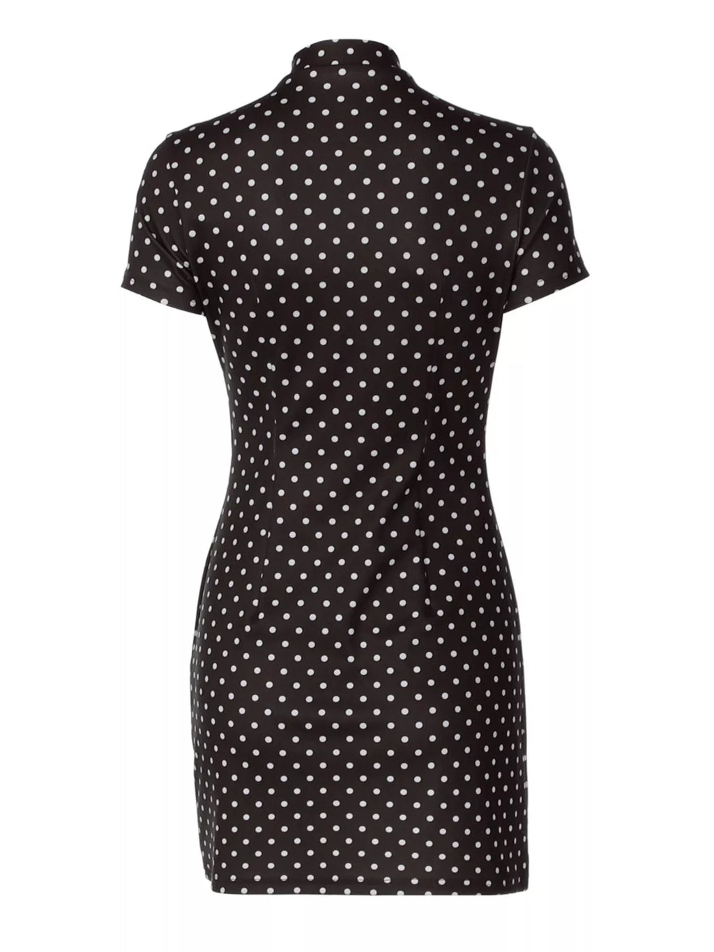 Polka dot cut-out front mini dress by Shopimist featuring a fitted silhouette and stylish design, shown on a model.