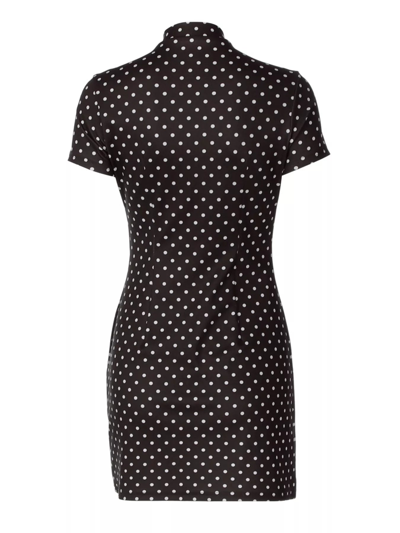 Polka dot cut-out front mini dress by Shopimist featuring a fitted silhouette and stylish design, shown on a model.