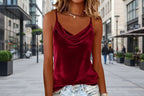 FitiqueFit solid color sleeveless camisole tank top in various colors, casualwear, shown in multiple shades on a model.
