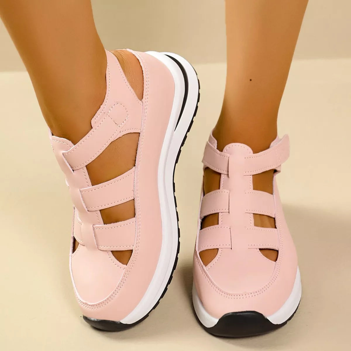 Shopimist cutout round toe platform sandals with chunky soles and stylish design, perfect for casual summer wear.