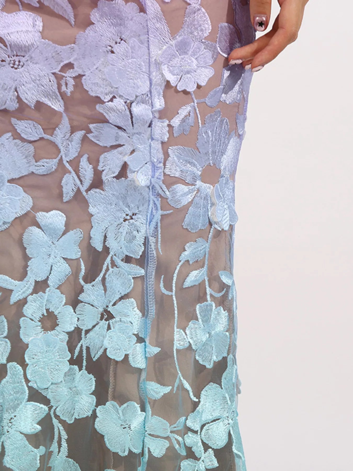 Floral embroidered tube maxi dress by Shopimist featuring vibrant flower patterns and a fitted bodice with flowing skirt.