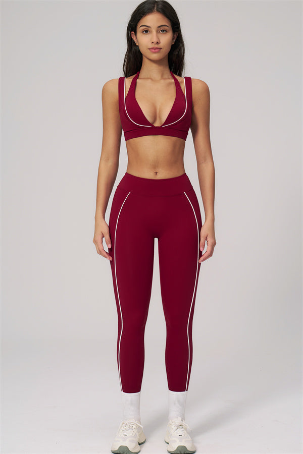 Fitglutes Activewear Clarity Contour Line sports bra and leggings 2-piece set, featuring sleek design and contour detailing for workout comfort.