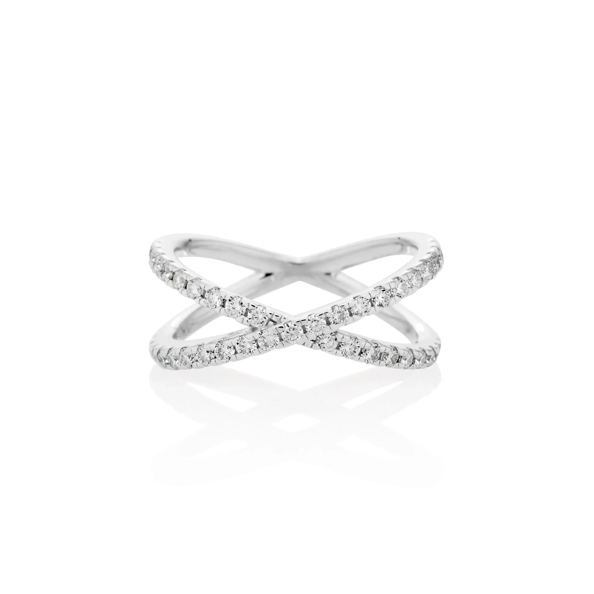 1.5mm Moissanite Infinity Ring in 925 Sterling Silver - Plush Fashion Hub