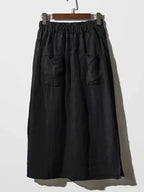 100% Linen Cotton Wide-Leg Skirt Pants - Plush Fashion Hub
