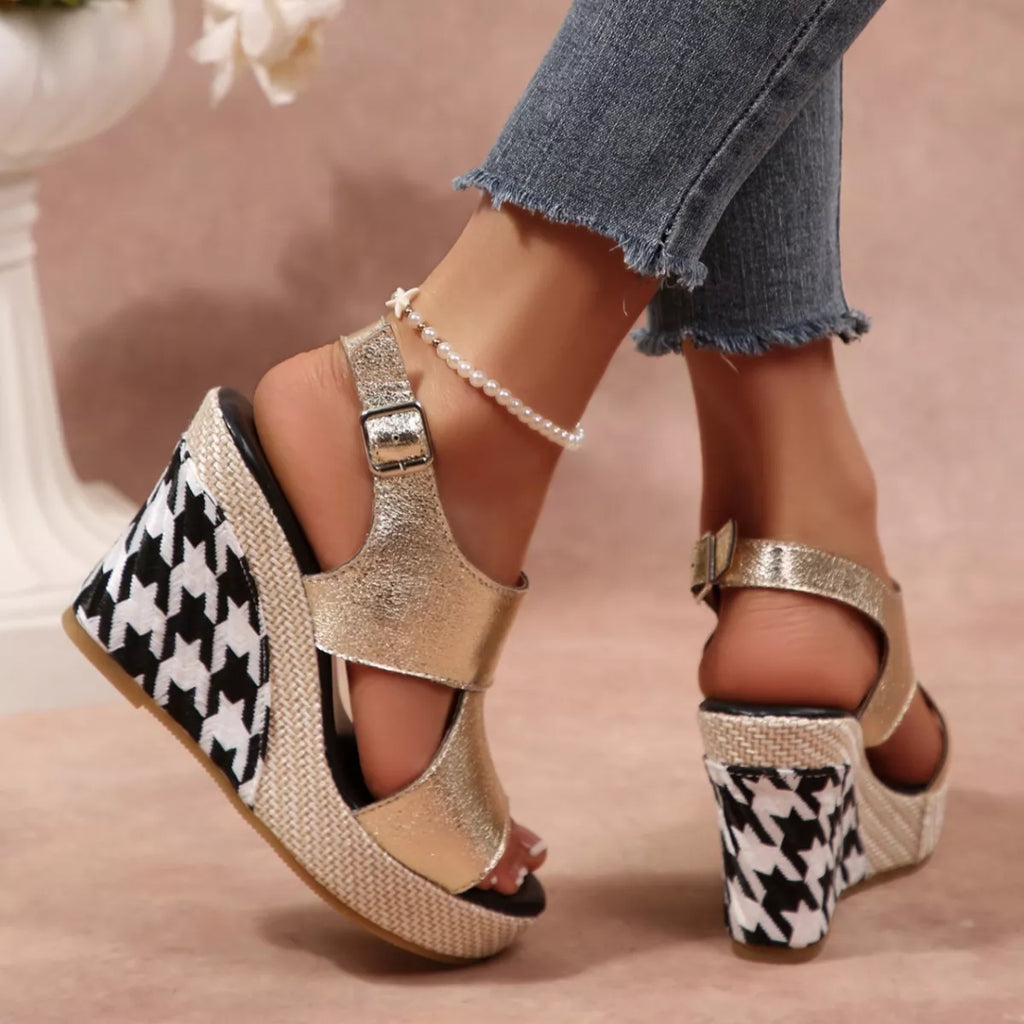 Open toe wedge sandals by Shopimist with cork heels and tan straps, perfect for summer casual wear.
