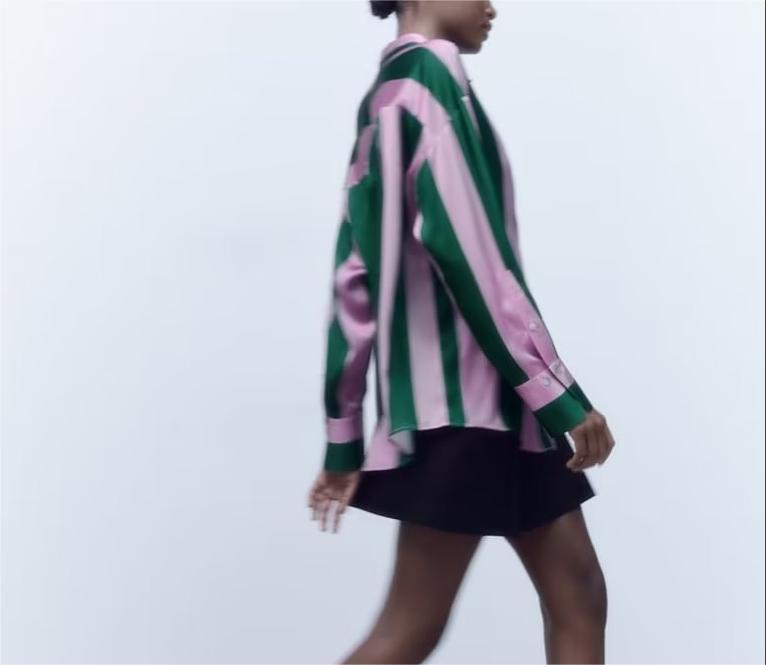 Autumn Elegant Collared Long Sleeve Striped Single Breasted Shirt for Women Bella Mia