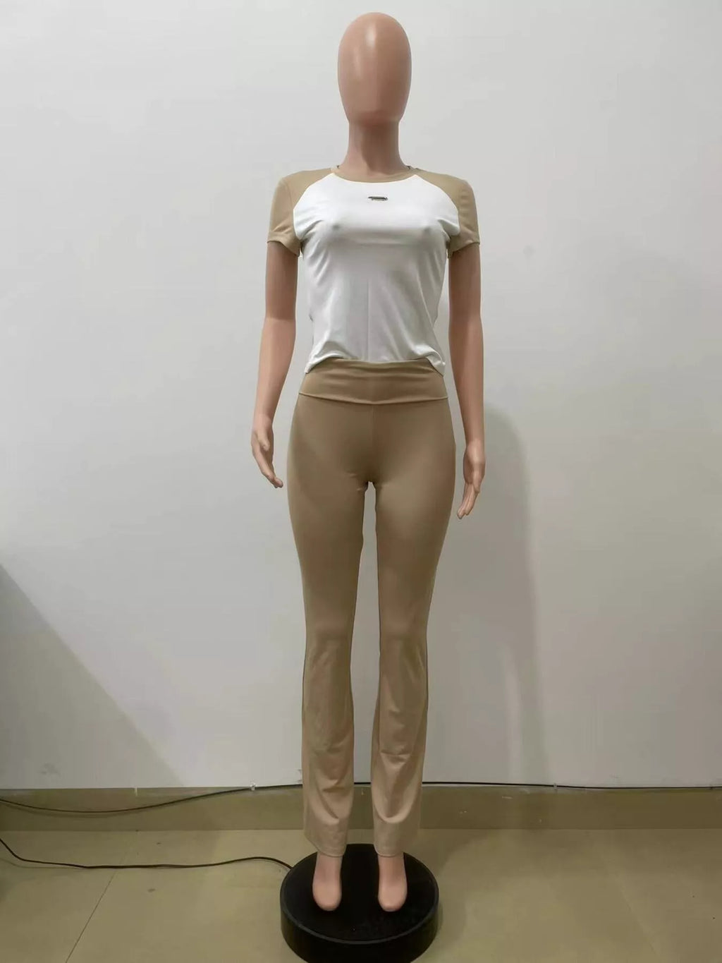 Contrast short sleeve tee and pants set by Shopimist, featuring a stylish matching top and bottom for casual wear.