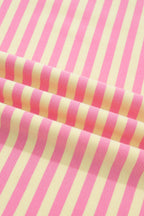 Plus size Lilliana Stripe Boxy loungewear set by Threaded Pear, featuring comfortable striped fabric and relaxed fit.