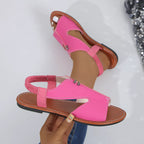 Shopimist open toe flats sandals with slim straps and a comfortable flat sole, perfect for casual summer wear.