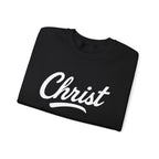 Unisex Christ Sweatshirt by Wear Your Worship featuring Colossians 3:17 inspirational message on the crewneck collar.