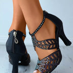 Open toe block heel sandals by Shopimist featuring sleek design and sturdy heel for stylish summer wear.