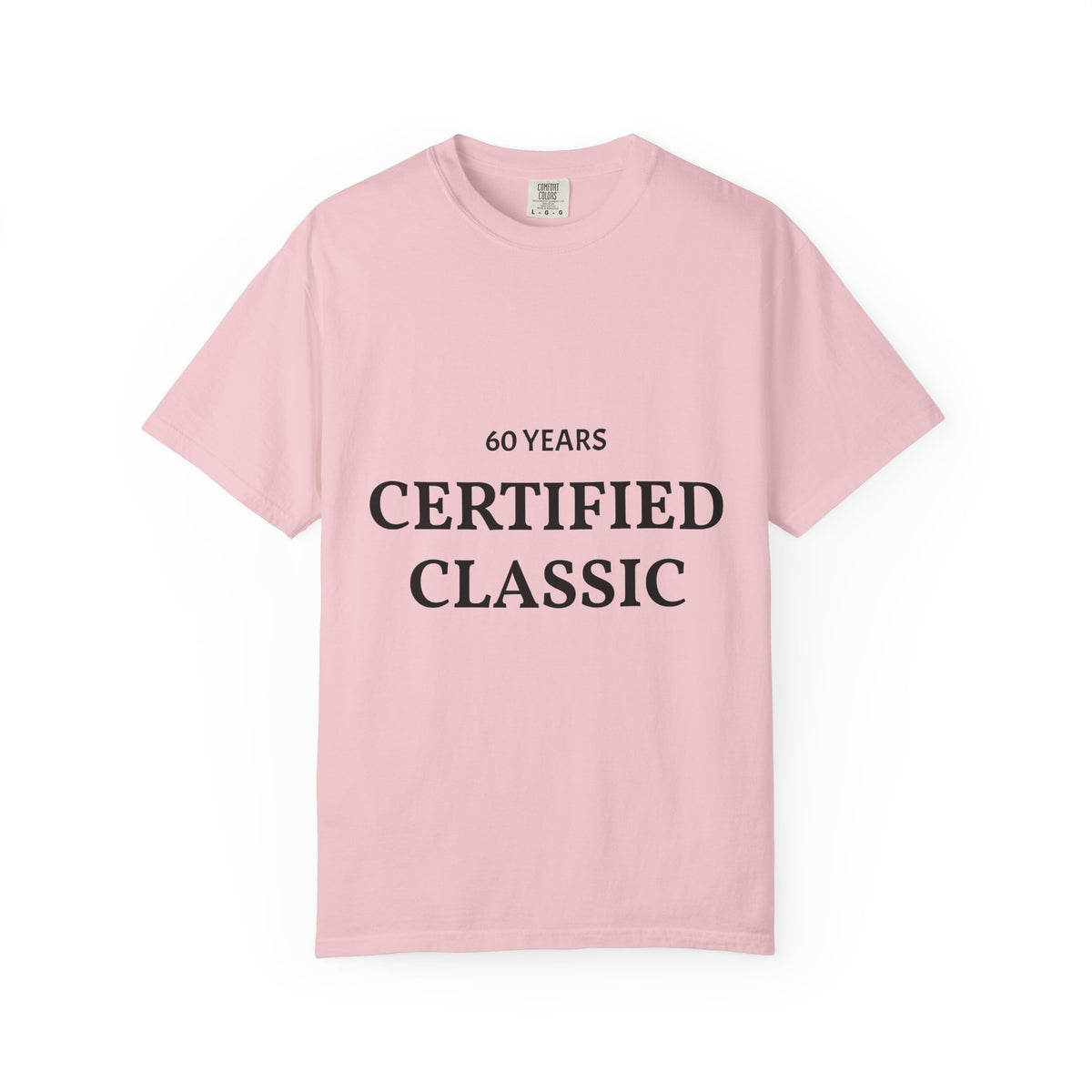 Certified Classic 60 Years Plush Fashion Hub T-Shirt featuring a vintage-inspired design on soft cotton fabric.