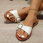 Shopimist open toe buckle sandals with strappy design and ankle buckle closure, ideal for warm weather and casual outfits.
