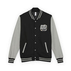 Wear Your Worship varsity jacket with Proverbs 4:25 motivational quote, featuring a classic letterman style and bold embroidery.