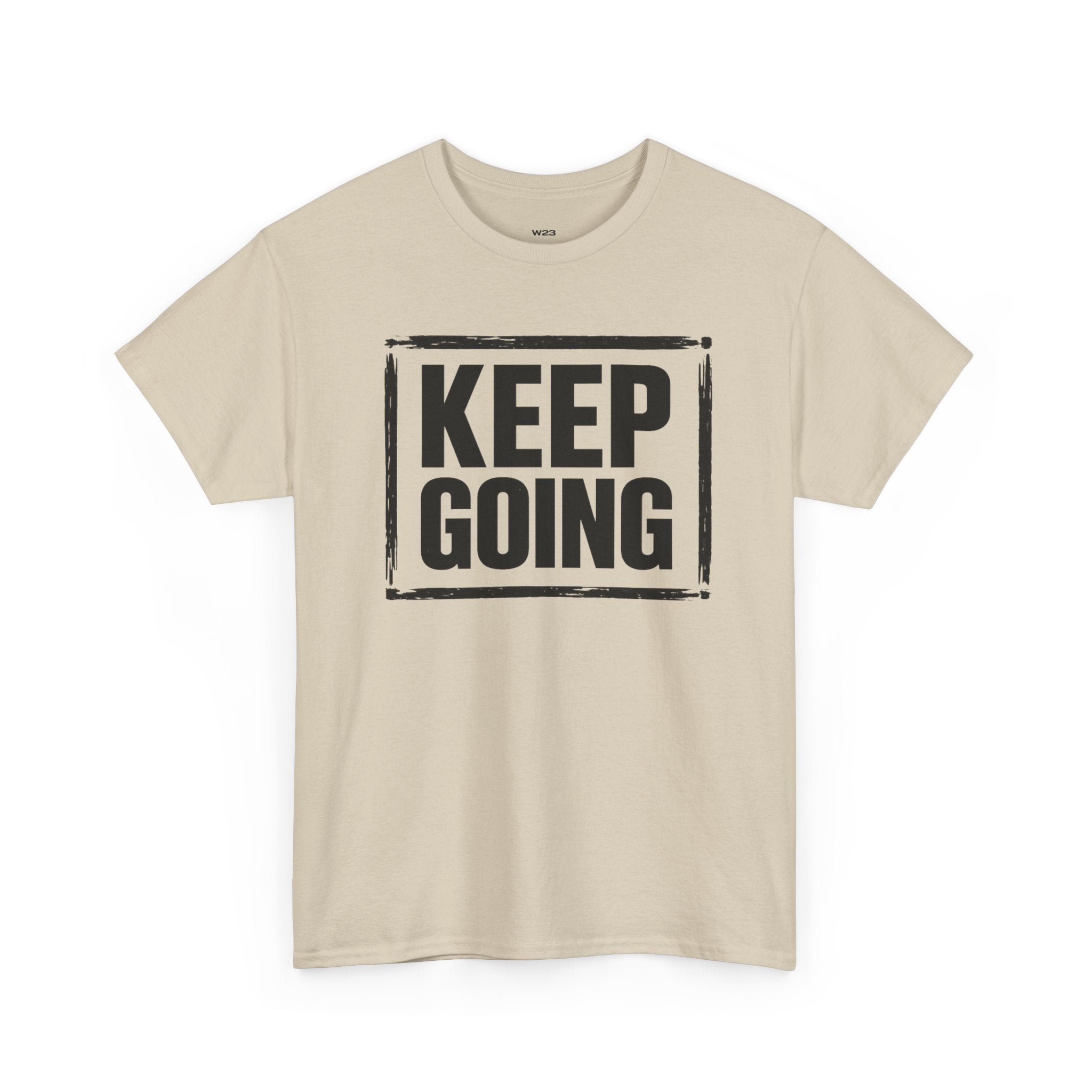 Wear Your Worship Keep Going Tee from The Weight Collection, casual black T-shirt with motivational text design.